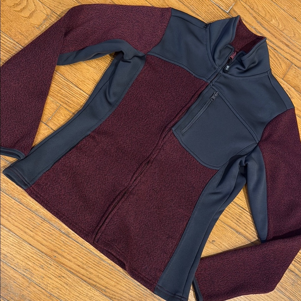 🌼BURGUNDY ZIP FRONT JACKET - GREAT FOR LAYERING - WOMANS MEDIUM🌼
